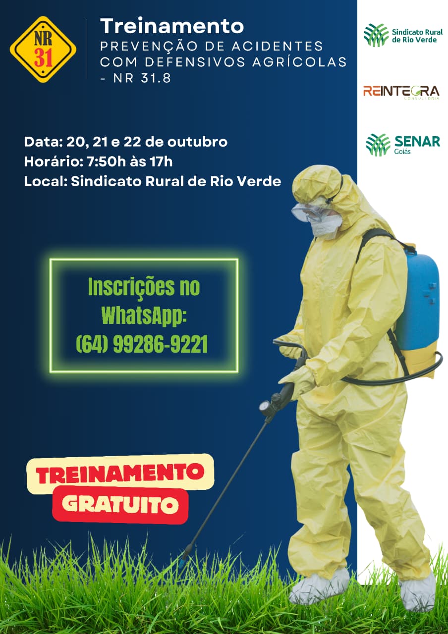 Leia mais sobre o artigo PREVENÇÃO DE ACIDENTES COM DEFENSIVOS AGRÍCOLAS  – NR 31.8